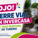 Foto: OJO: Vía cerrada en sector de Invercasa tras ruptura de tubería de agua potable /Cortesía