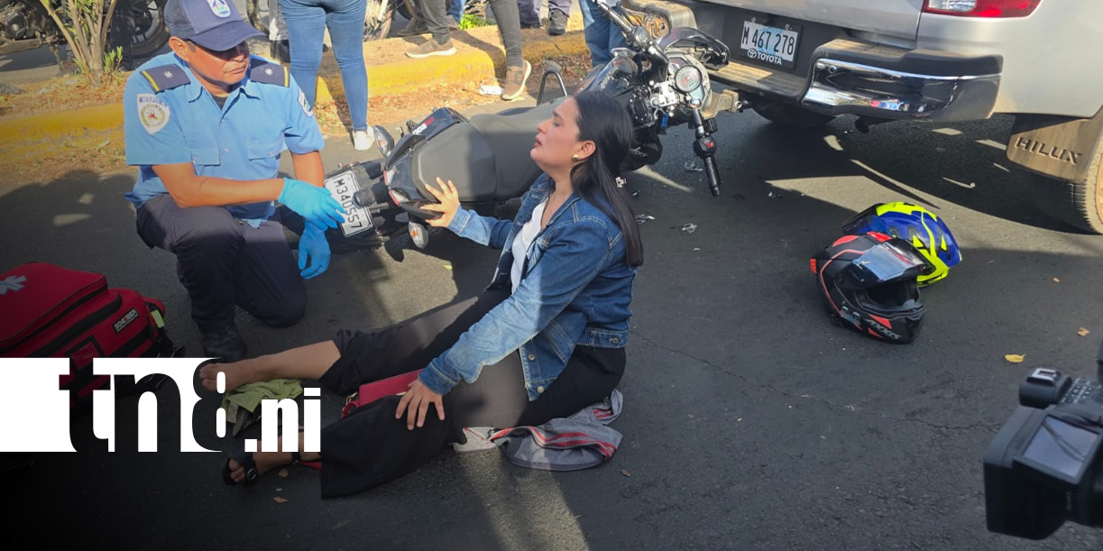 Foto: Accidente en sector de la Rotonda El Periodista, en Managua / TN8