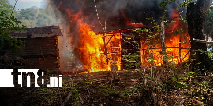 Foto: Fuerte incendio en una comunidad de Telica, León / TN8 Foto: Fuerte incendio en una comunidad de Telica, León / TN8