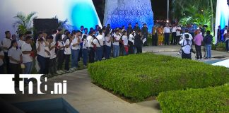 Foto: Ofrenda floral con los Co-Presidentes de Nicaragua, Daniel Ortega y Rosario Murillo, en homenaje al General Sandino