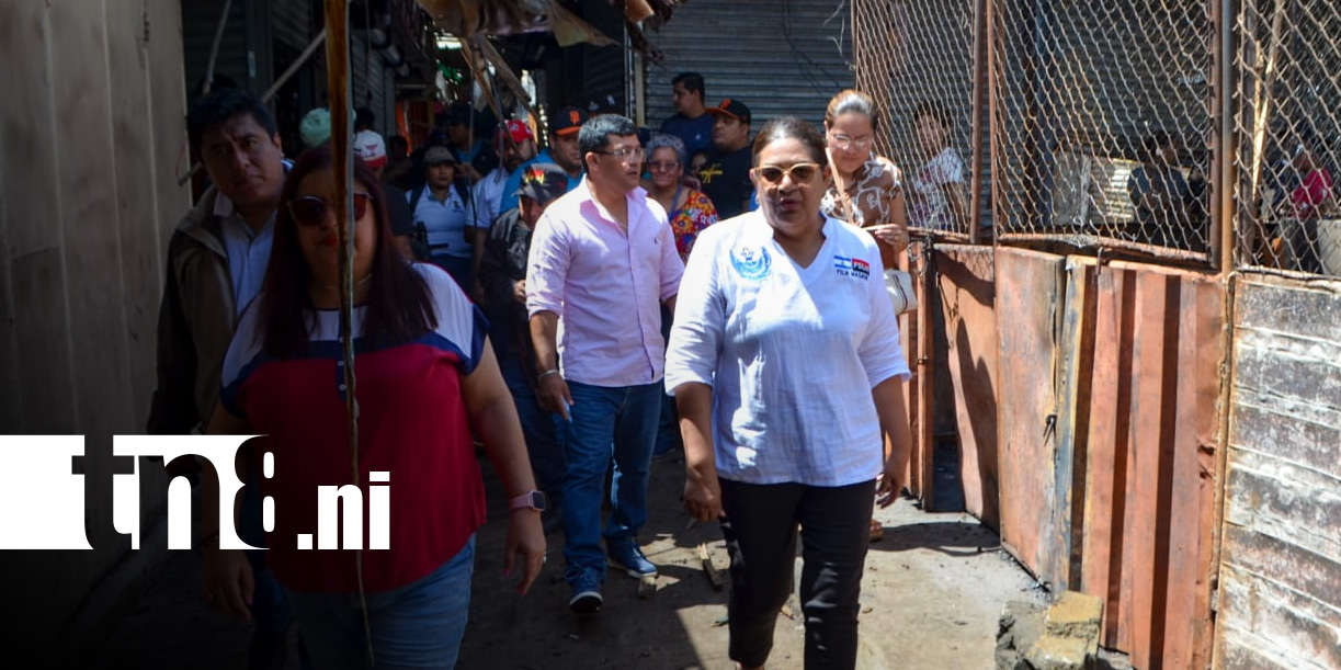 Foto: Seguimiento de autoridades tras incendio en mercado de Masaya / TN8