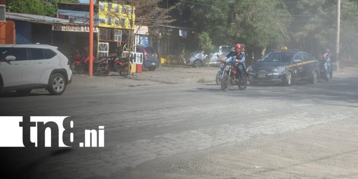 Foto: Arena sobre el sector de ENACAL hacia Linda Vista, en Managua / TN8