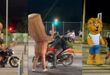 Tung Tung Sahur llegó a Managua y repartió garrotazos por irrespetar el paso peatonal Foto: Así promueve la Alcaldía Managua el respeto vial /TN8
