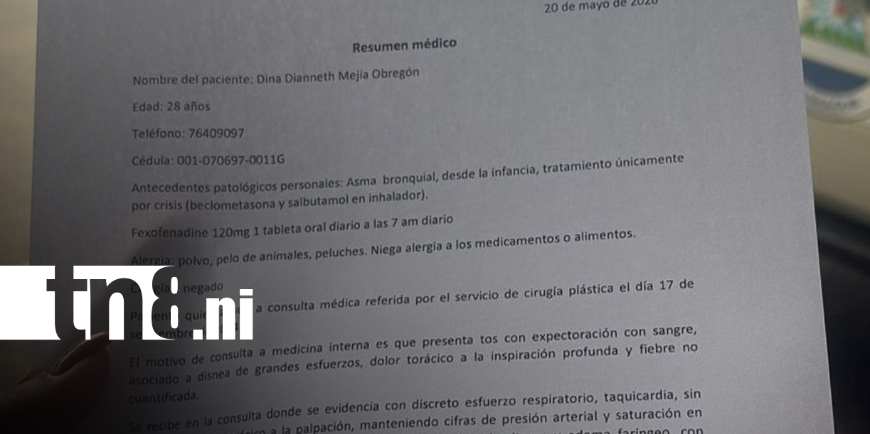 Foto: Cirugía estética deja presuntas complicaciones a paciente/TN8