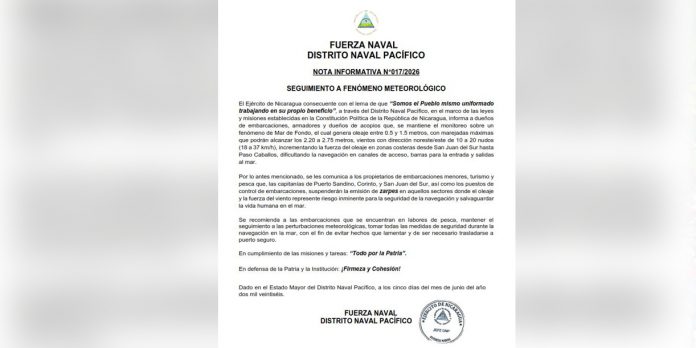 Foto: Fuerza Naval mantiene vigilancia por fenómeno de mar de fondo en el Pacífico/Cortesía