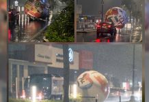 Foto: Balón inflable del Mundial rodó por concurrida avenida /Cortesía