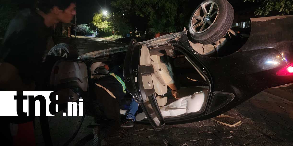 Foto: Captan vuelco y fuga de conductor en Ocotal/TN8