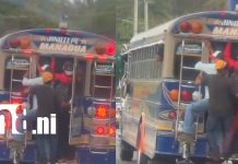 Foto: Bus "hasta las tapas" en carretera Jinotepe – Managua /TN8