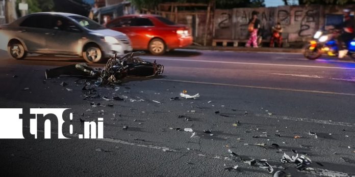 Foto: Motociclista resulta gravemente lesionado tras choque en Carretera Sur, Managua/TN8