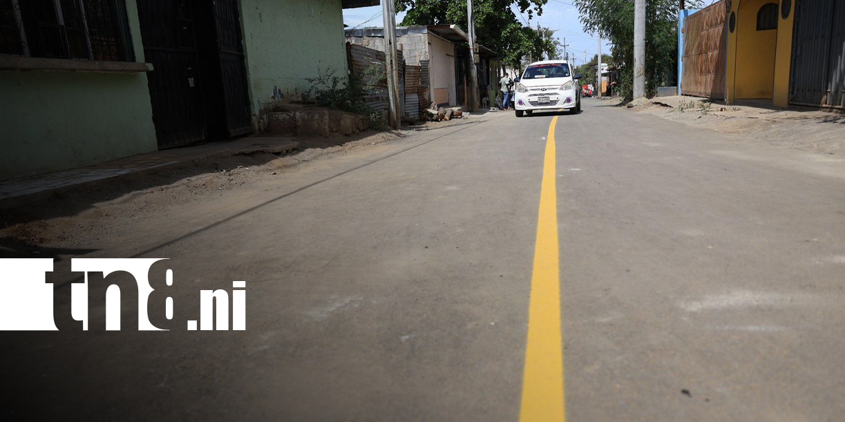 FOTO:Managua transforma el barrio Walter Ferreti con cinco cuadras nuevas de asfalto/tn8