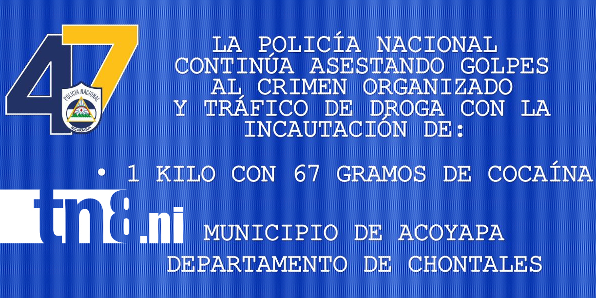 Foto: Policía de Chontales incauta más de un kilo de cocaína /TN8