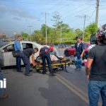 Grave accidente de tránsito en Granada deja a madre e hija con lesiones Foto: Bomberos y Policía atienden fuerte accidente en Granada/TN8