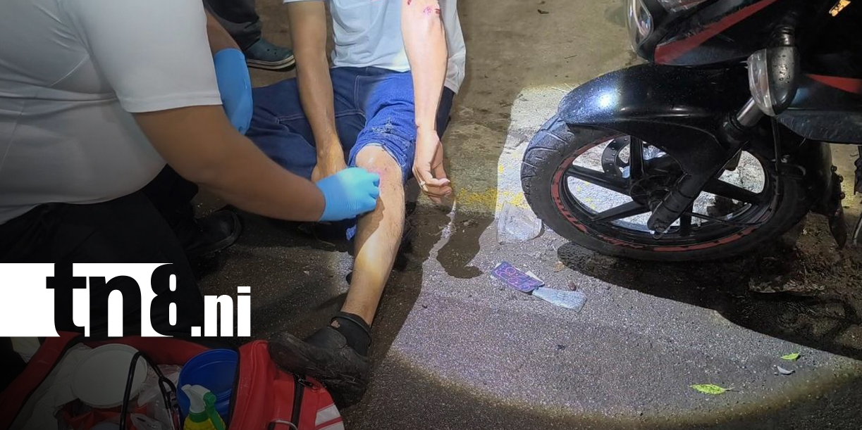 Foto: Motociclista resulta lesionado tras violento accidente en Estelí/TN8