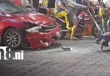 Conductor en aparente estado de ebriedad provoca accidente de tránsito, en Managua Foto: Accidente en Managua deja dos lesionados tras choque/TN8