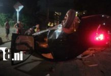 Foto: Captan vuelco y fuga de conductor en Ocotal/TN8