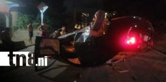 Foto: Captan vuelco y fuga de conductor en Ocotal/TN8
