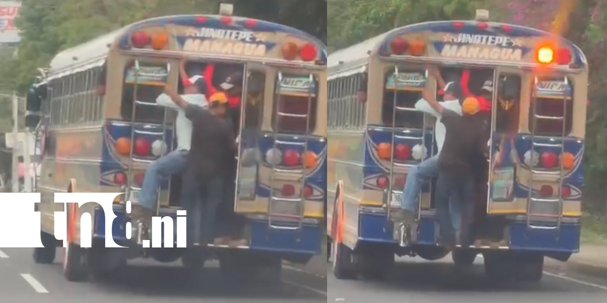 Foto: Bus "hasta las tapas" en carretera Jinotepe – Managua /TN8