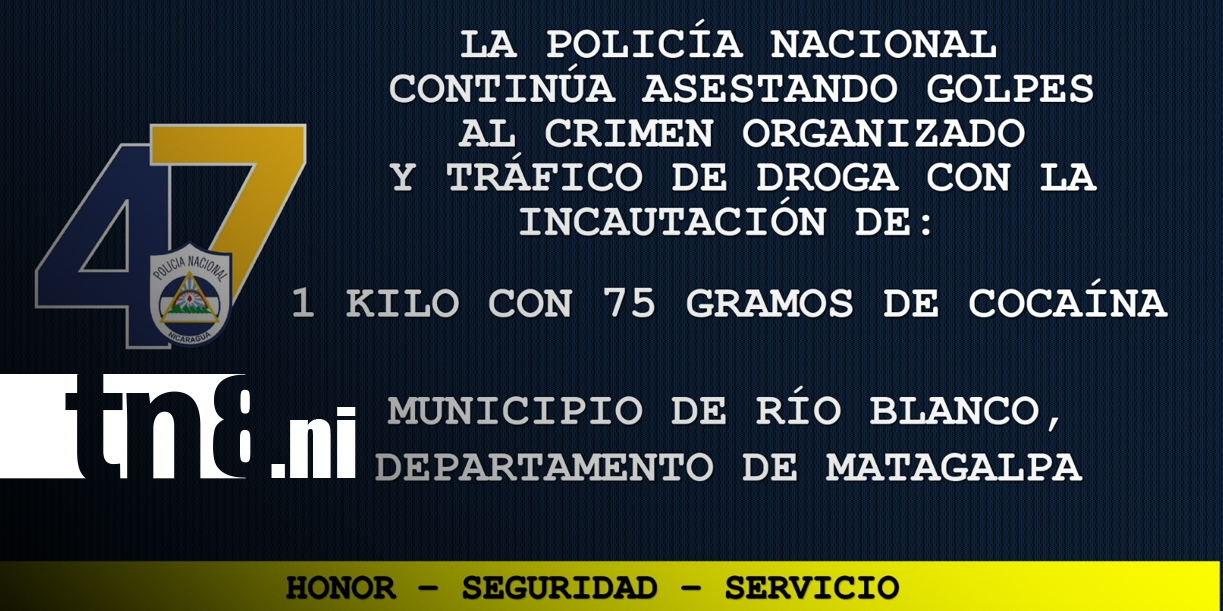 Foto:Operativo en Río Blanco deja dos detenidos y 1,750 gramos de cocaína incautados/TN8