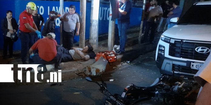 Foto: Accidente en Managua deja motociclista fracturado/TN8