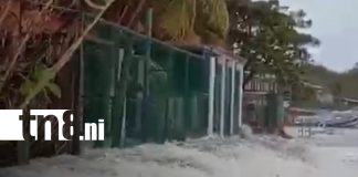 Foto: El mar sorprendió a pobladores de Carazo/TN8