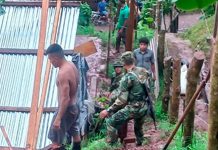 Ejército de Nicaragua evacúa a familias afectadas por deslizamiento en Waslala Foto: Ejército evacúa familias por deslizamiento/Cortesía
