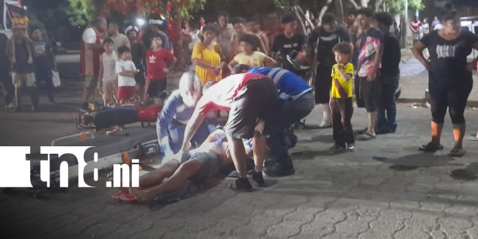 Foto: Motociclista resulta lesionado tras accidente en Managua/TN8