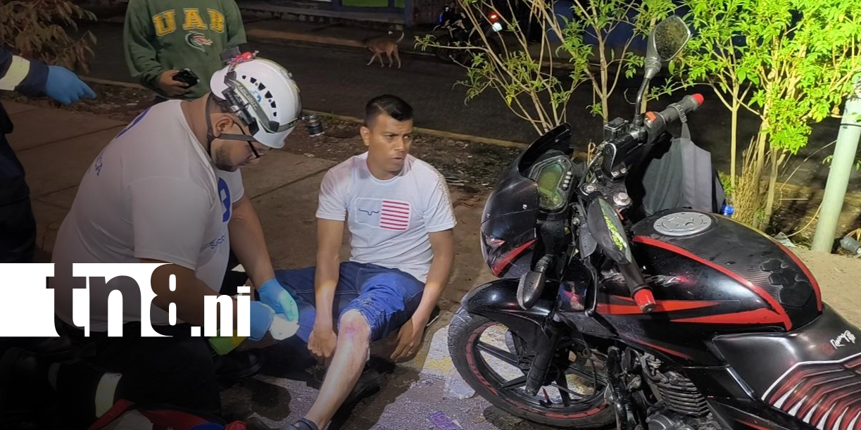 Foto: Motociclista resulta lesionado tras violento accidente en Estelí/TN8