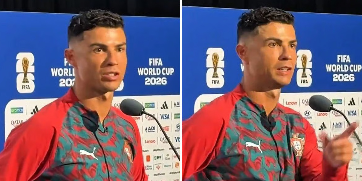 Foto: Ronaldo y su clara molestia cuando le mencionan a Messi /Cortesía