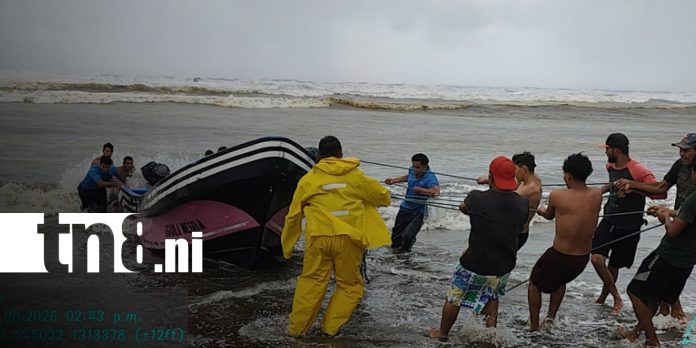 Foto: Rescate de pescadores en naufragio en Masachapa/TN8 Foto: Rescate de pescadores en naufragio en Masachapa/TN8