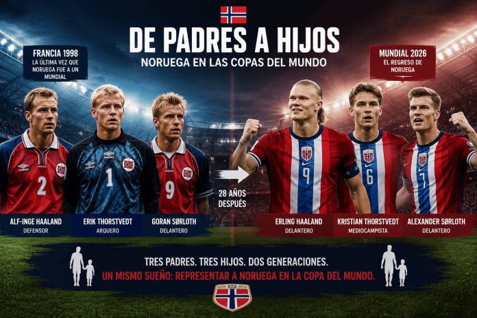 Foto: Padres e hijos con la selección de Noruega en el Mundial Foto: Padres e hijos con la selección de Noruega en el Mundial