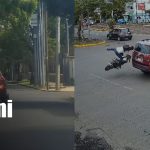 ¿Taxi o asiento VIP al peligro? Captan a hombre viajando en el baúl de un vehículo Foto: Managua: riesgo vial, pasajero en baúl y choque en Carlos Marx/TN8