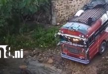 Foto:Pánico en Rosa Grande: autobús queda atrapado en río crecido/TN8