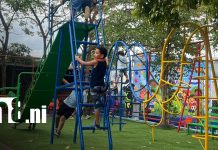Foto: Familias del barrio Jorge Casally celebran la renovación total de su parque / TN8