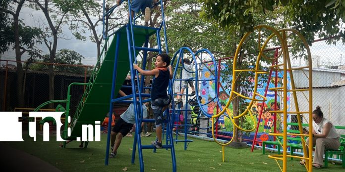 Foto: Familias del barrio Jorge Casally celebran la renovación total de su parque / TN8