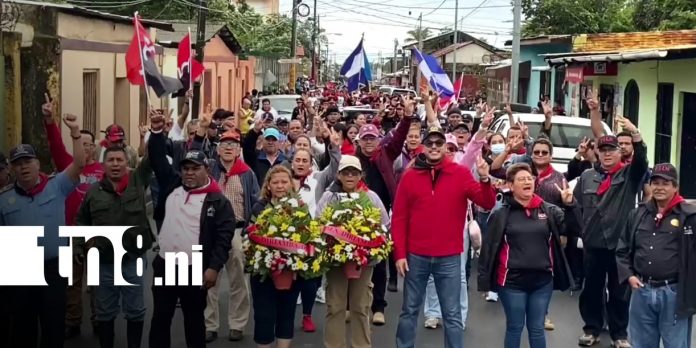 Foto: Caminata en Diriamba con la miltancia sandinista / TN8 Foto: Caminata en Diriamba con la miltancia sandinista / TN8