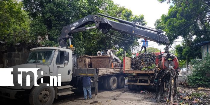 Foto: Limpieza de cauce en Managua / TN8 Foto: Limpieza de cauce en Managua / TN8