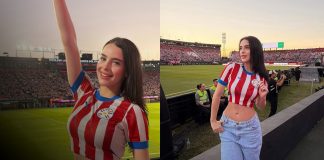 Foto: Naiel Aguilera, la musa del Mundial que alienta a Paraguay