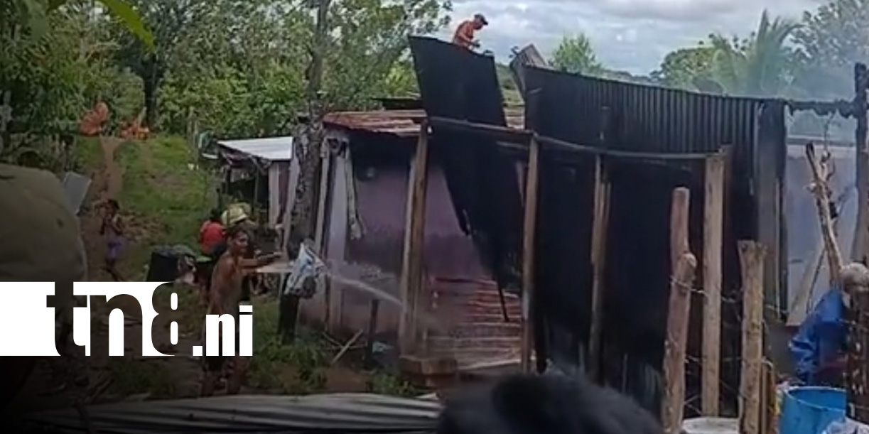 Foto: Incendio en una vivienda de Wapi, El Rama; en el Caribe Sur / TN8