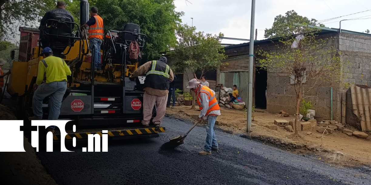 Foto: Mejoras de calles en el barrio Germán Pomares, en Managua / TN8