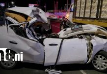Jóvenes resultan gravemente heridos tras accidente contra un camión en Las Colinas Foto: Investigan brutal accidente en Las Colinas/TN8