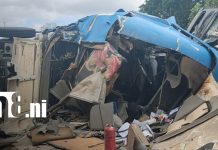 Cabezal sin frenos arrasa negocios y deja varios lesionados en la Carretera Sur Foto:Cabezal sin frenos desata el caos y arrasa negocios en la Carretera Sur/TN8