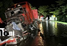 Foto: Accidente entre rastras deja un lesionado en puente El Lajero/TN8