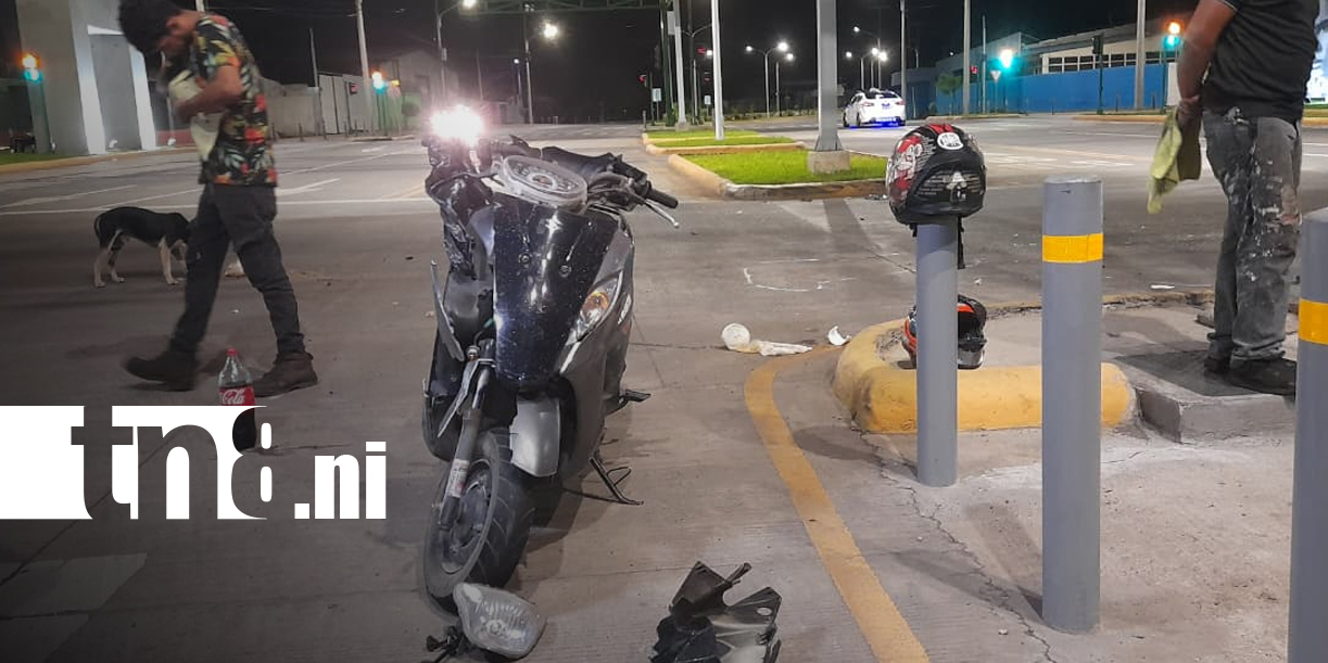 Foto: Choque entre motociclistas en Managua deja dos jóvenes lesionados/TN8