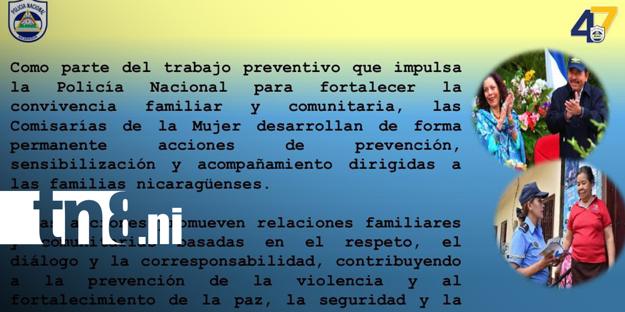 Foto:Plan preventivo de Comisarías de la Mujer deja seis denuncias y tres capturas en una semana/TN8
