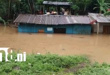 Inundaciones afectan Mulukukú por fuertes lluvias en el Caribe Norte Foto: Fuertes lluvias provocan inundaciones y deslizamientos en Mulukukú/TN8
