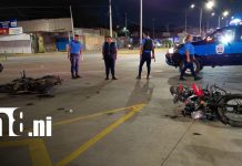 Tres lesionados tras violenta colisión entre motocicletas en Managua Foto: Tres lesionados tras violenta colisión entre motocicletas en Managua/TN8