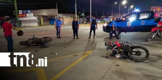 Foto: Tres lesionados tras violenta colisión entre motocicletas en Managua/TN8