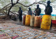 Ejército de Nicaragua incauta 132 paquetes de cocaína en costas de Chinandega Foto: Ejército de Nicaragua intercepta panga con droga en Chinandega/Cortesía