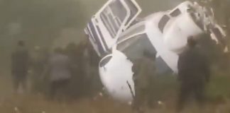 Foto: Helicóptero con vicepresidenta de Zambia sufre accidente/Cortesía