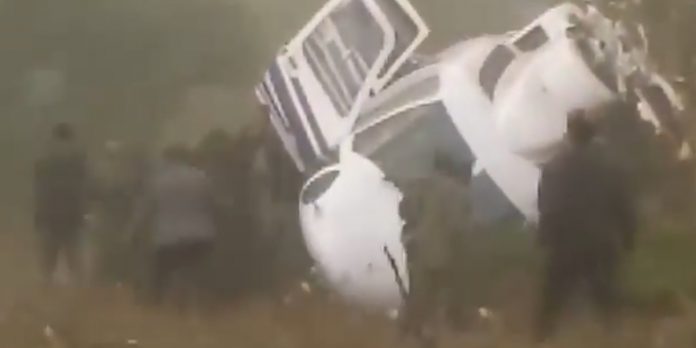 Foto: Helicóptero con vicepresidenta de Zambia sufre accidente/Cortesía